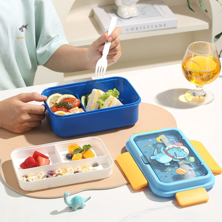 Cartoon-Themed Lunch Box with Divided Compartments