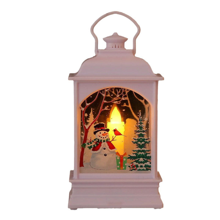 Nostalgic LED Christmas lantern with movable Santa motif Stornfield