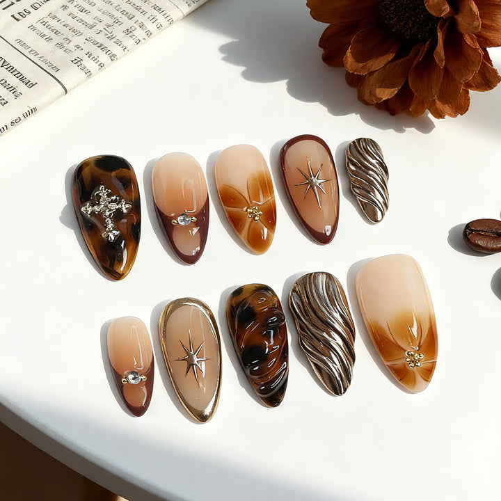 Artistic Marble Effect Press-On Nail Set
