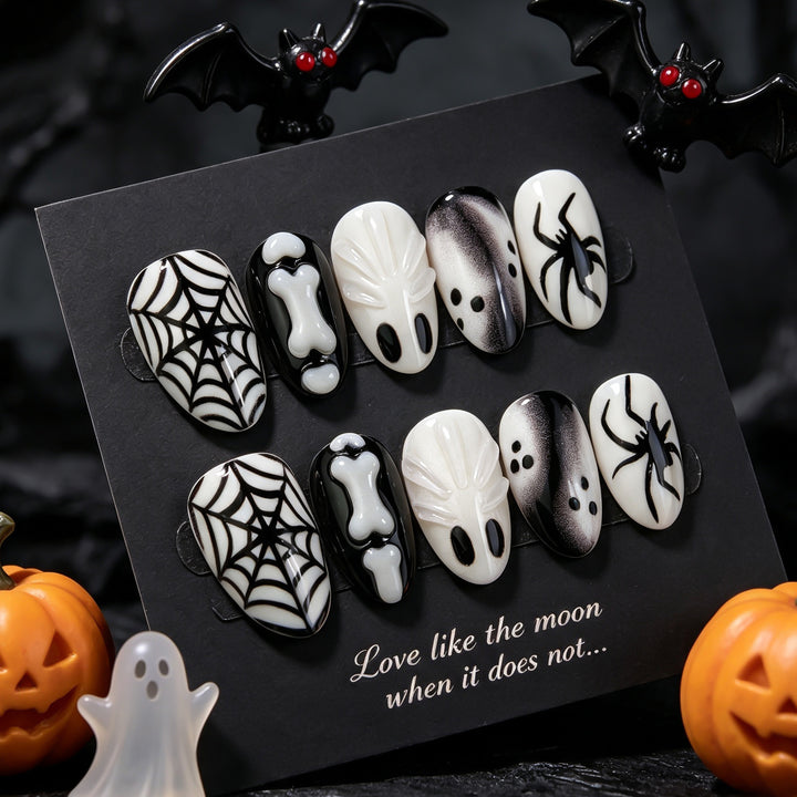 Halloween-Themed Press-On Nail Art Set 1790738549