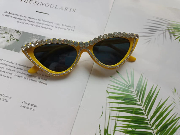 Ladies Glamorous Cat Eye Sunglasses with Rhinestone Accents Stornfield