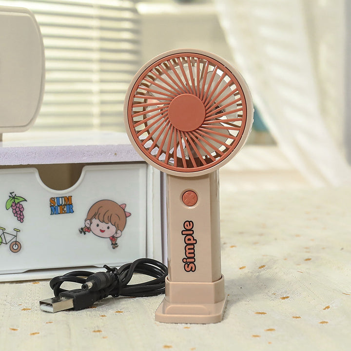 Women Portable Hand Fan with Rechargeable USB Port and Lightweight Construction Stornfield