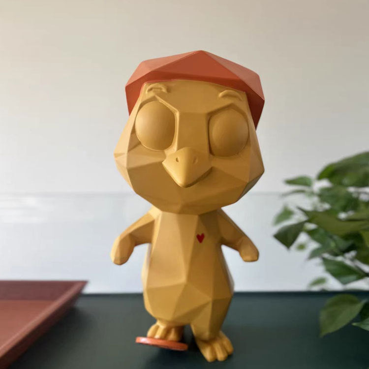 Playful Geometric Cartoon Figurine