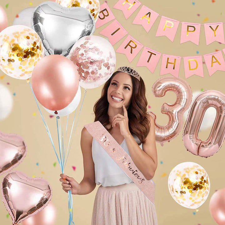 Women Crystal-Embellished Birthday Crown with Personalized Sash Stornfield