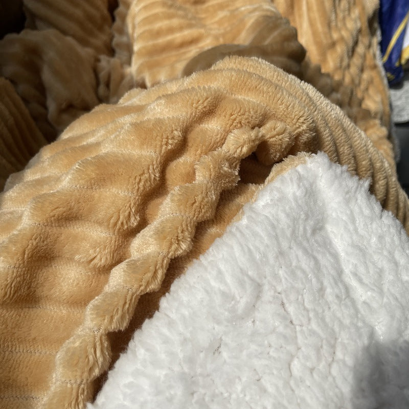 Luxurious Ribbed Velour Throw Blanket