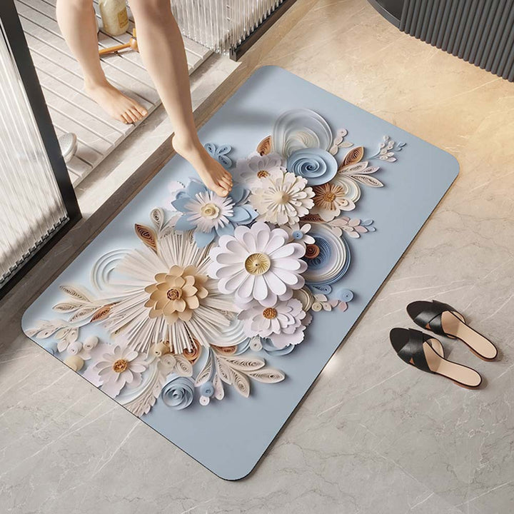 Elegant Floral Design Comfort Mat
