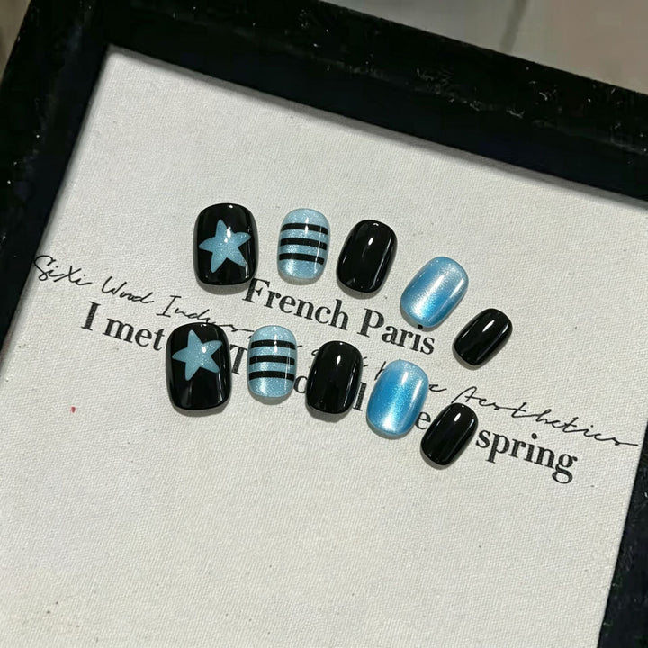 Glamorous Star and Stripe Press-On Nails Stornfield