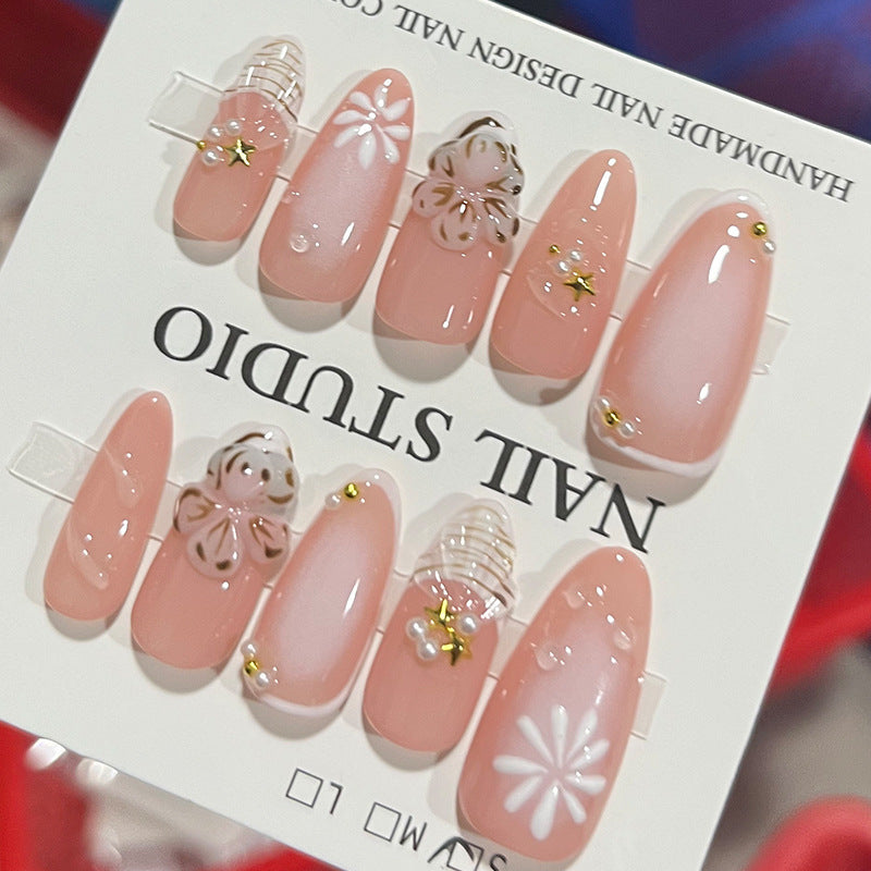 Handcrafted Floral Pattern Press-On Nails Stornfield