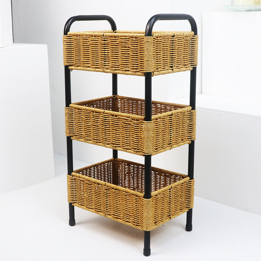 Multi-Tier Woven Storage Organizer with Metal Frame Stornfield