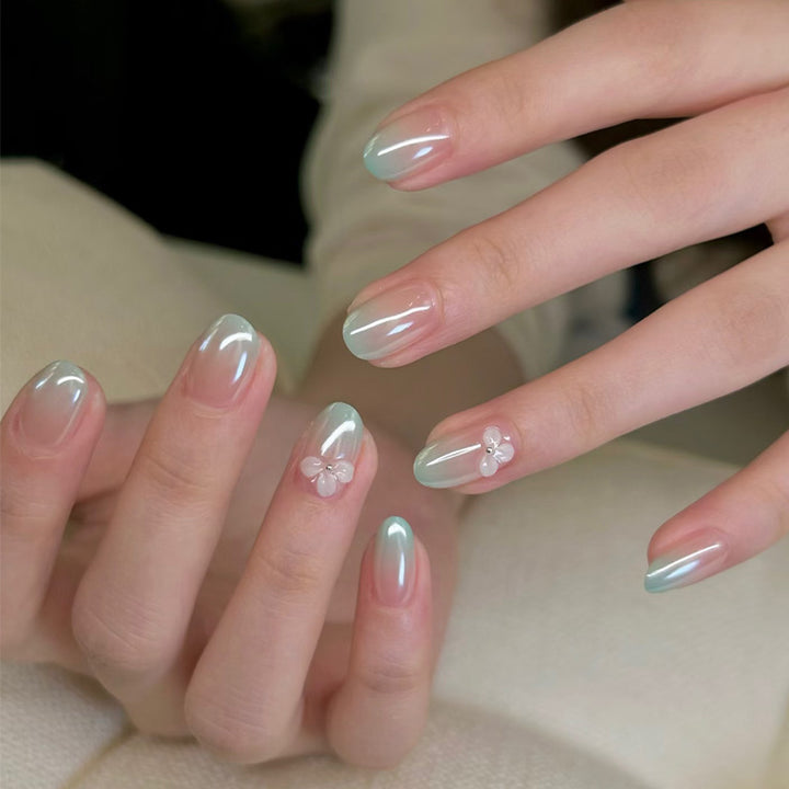 Decorative Press-On Nail Set with Star and Bow Designs Stornfield