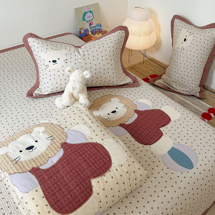 Quilted Bunny Applique Comforter and Pillowcase Set