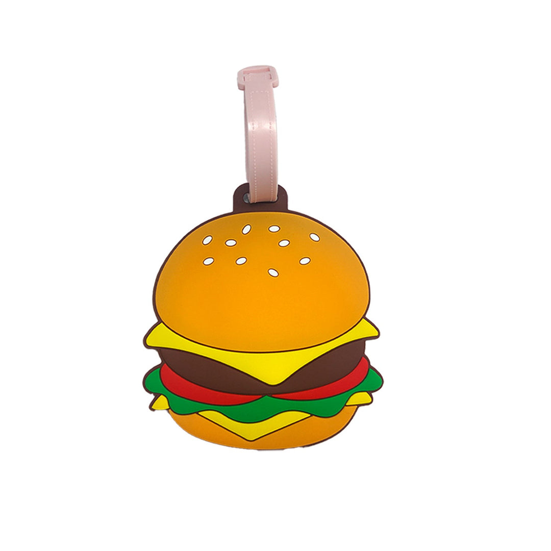 novelty burger shaped silicone luggage tag with flexible strap Stornfield