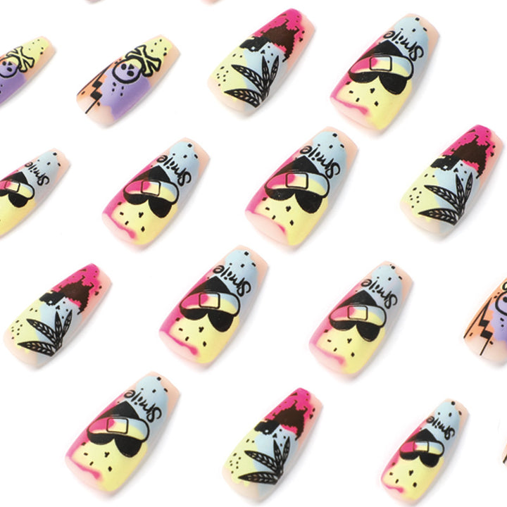 Creative artificial nails with colorful designs Stornfield