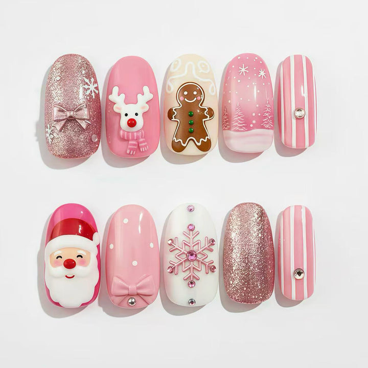 Festive Themed Press-On Nail Art Set