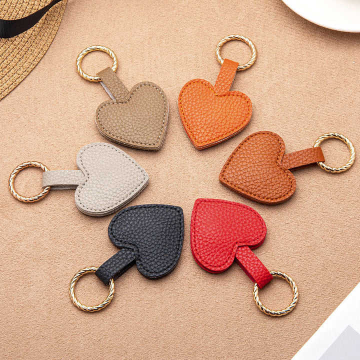 Heart-Shaped Leather Keychain Stornfield