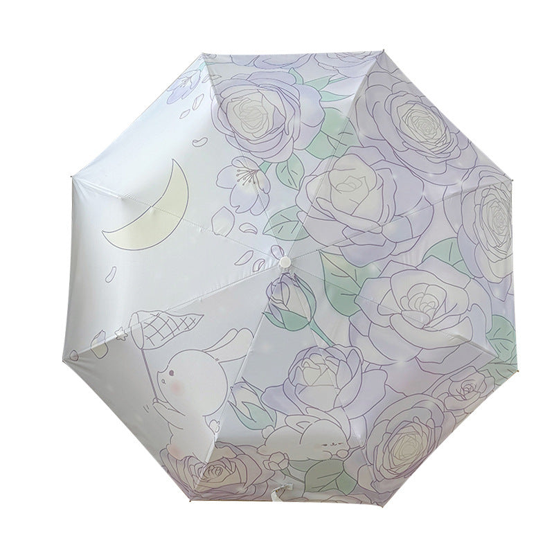 Ladies Folding Umbrella with Floral Minimalism Stornfield