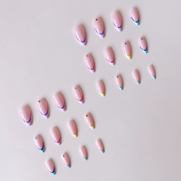 Nail extension set with elegant gradient and 3D accents Stornfield