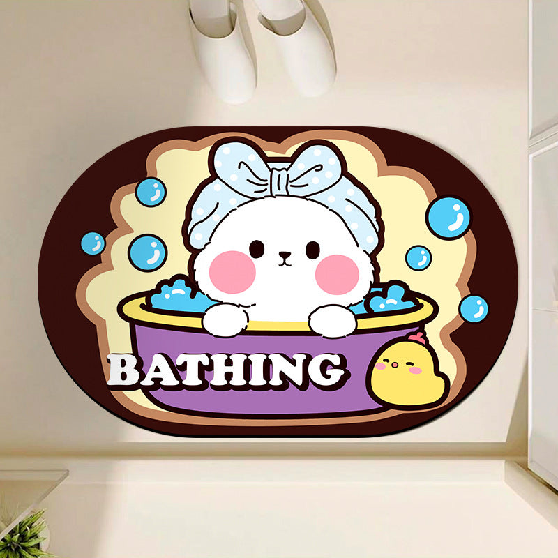Cartoon Bear-Themed Non-Slip Bath Mat