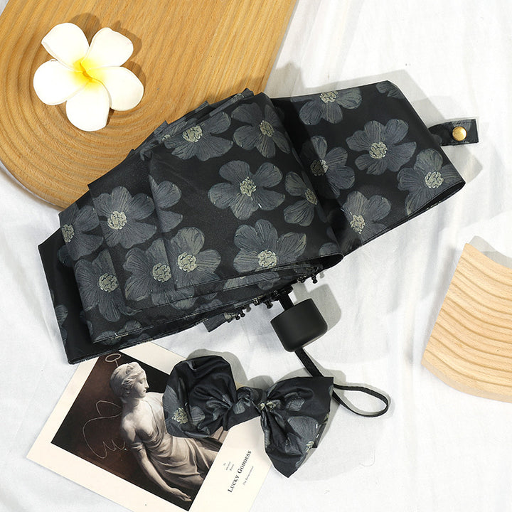 Ladies Mini Folding Umbrella with Elegant Floral Print Stornfield