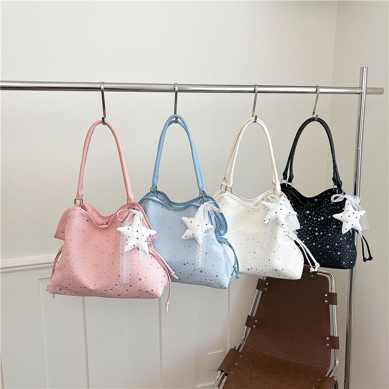 Star-Embellished Handheld Tote