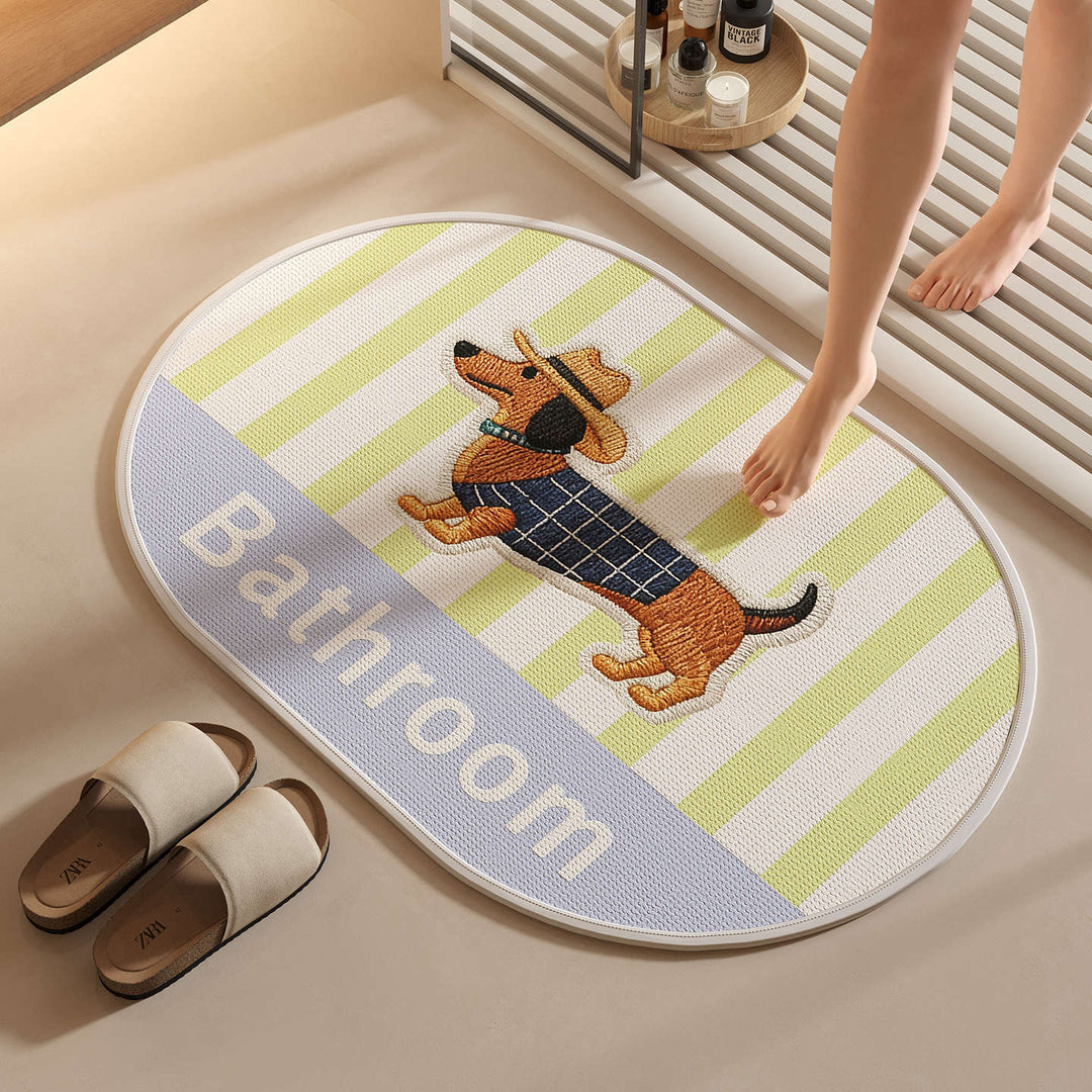 Playful Dog-Themed Bath Mat 1786546420