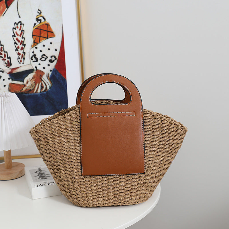 Fashionable basket bag with elegant leather accents Stornfield