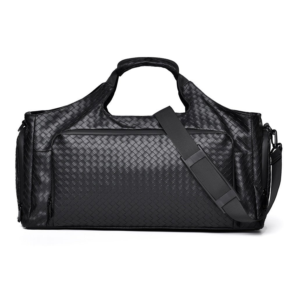 Woven Leather Travel Duffel Bag Stornfield