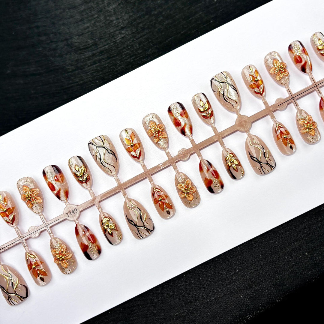 Floral Elegance Press-On Nail Set