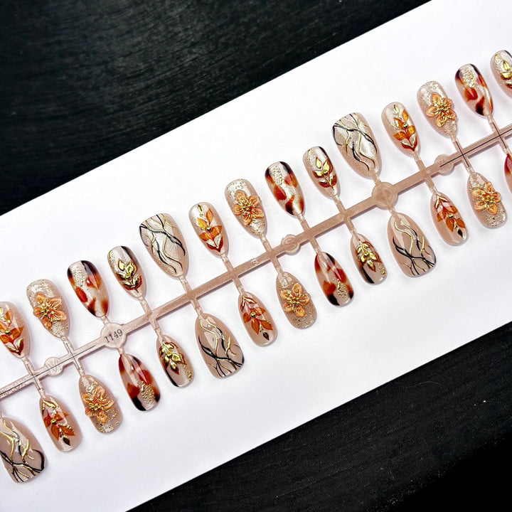 Floral Elegance Press-On Nail Set