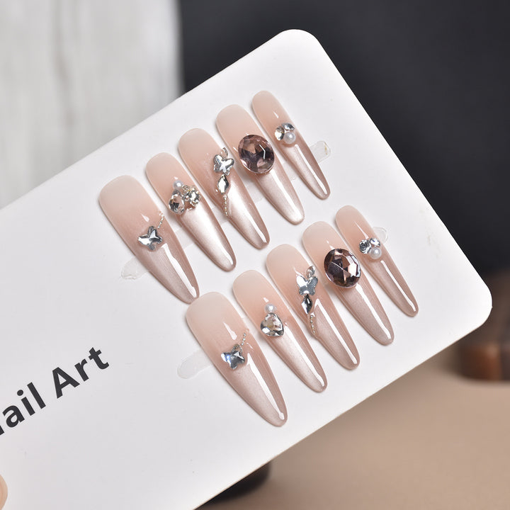 Crystal-Embellished Luxury Press-On Nails Stornfield