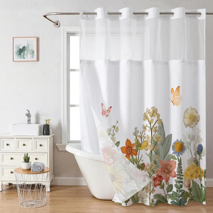 Botanical Floral Art Shower Curtain Stornfield