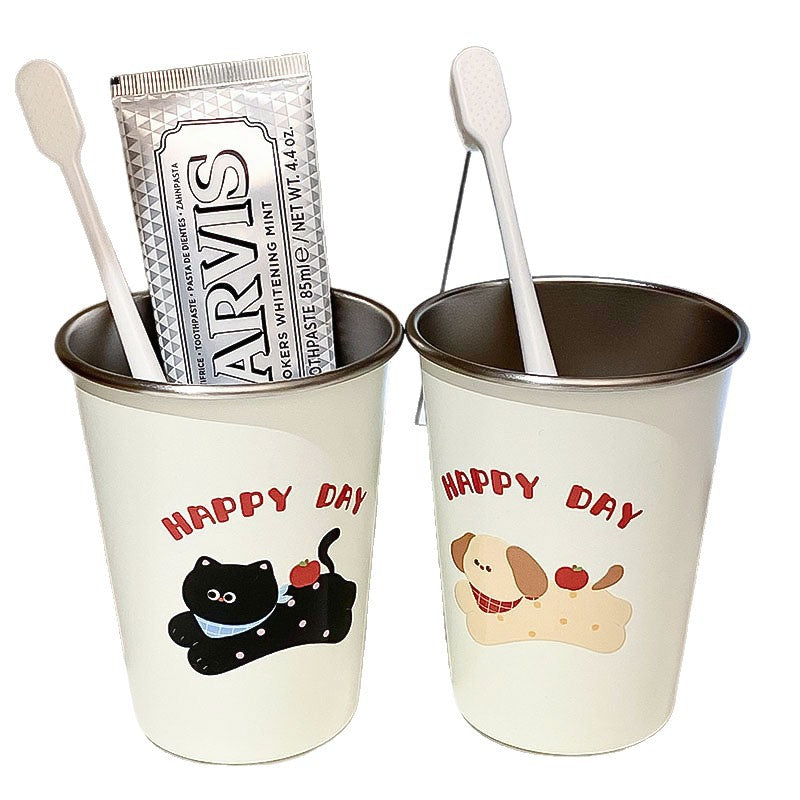 Stainless Steel Drinking Cup with Cheerful Dog Design Stornfield