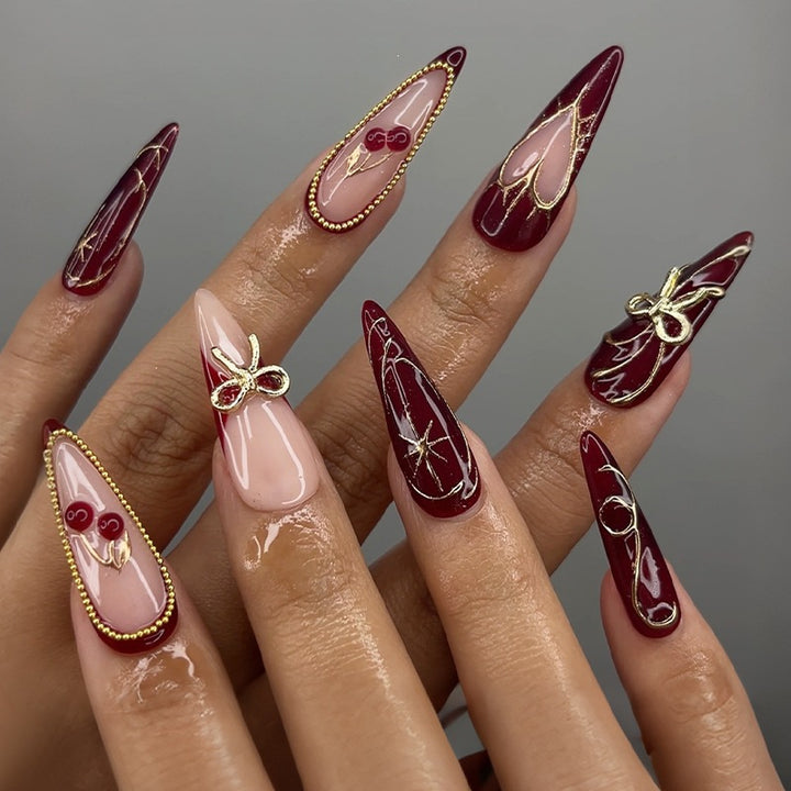 Creative nail art set with glitter accents and elegant decorations Stornfield