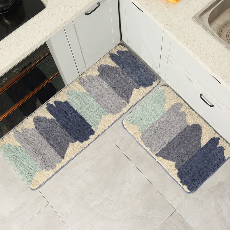 Plush Abstract Patterned Bath Runner