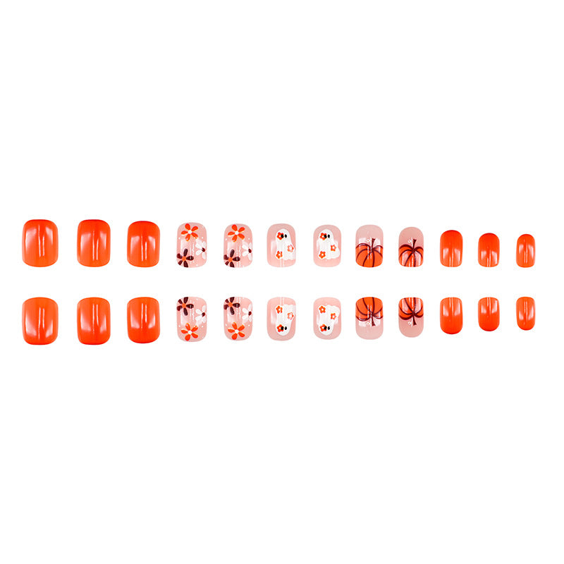 Artistic Press-On Nail Set with Halloween Themed Designs Stornfield