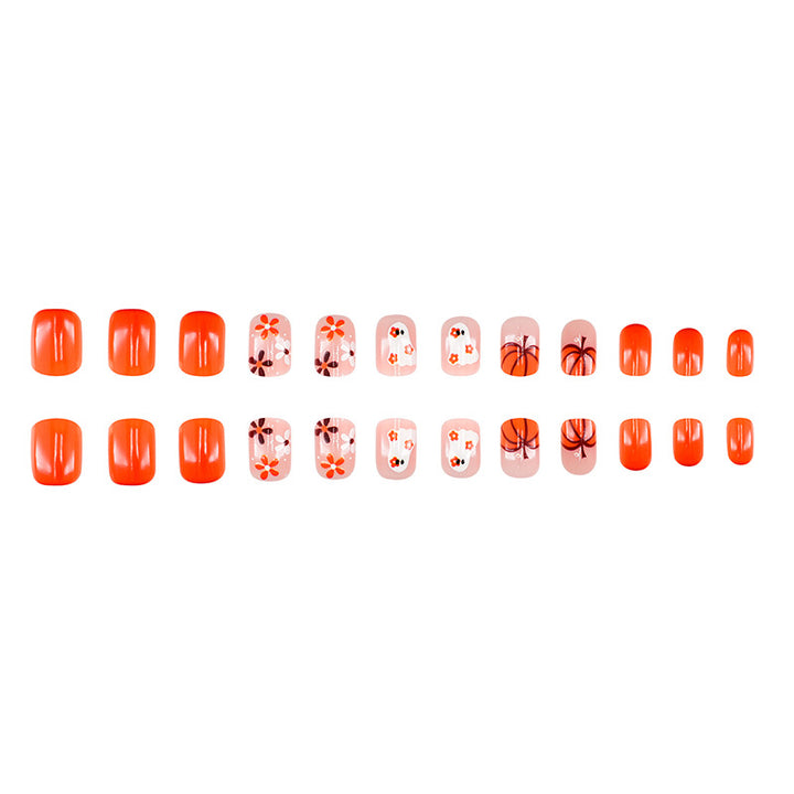 Artistic Press-On Nail Set with Halloween Themed Designs Stornfield