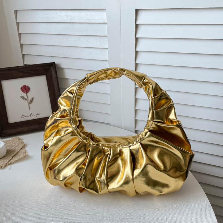 Ruffled Satin Handbag
