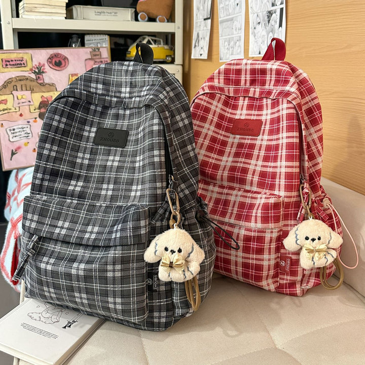Stylish Plaid Patterned Backpack Stornfield