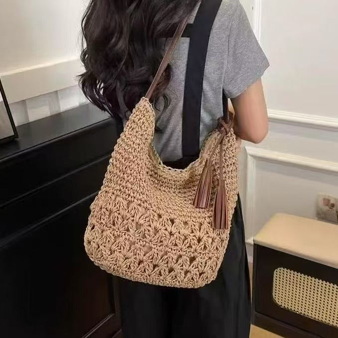 Macrame Crossbody Bag with Tassel Details Stornfield