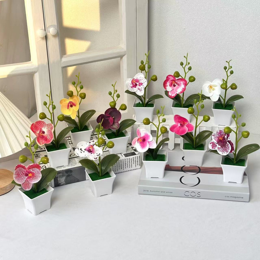 Lifelike Miniature Orchid Plant
