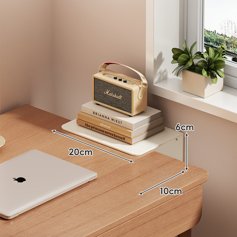 Slim Floating Wall-Mounted Desk Shelf Monitor Riser with Sleek Tempered Glass Surface
