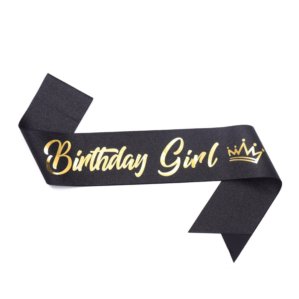 Women's festive birthday sash with glitter Stornfield