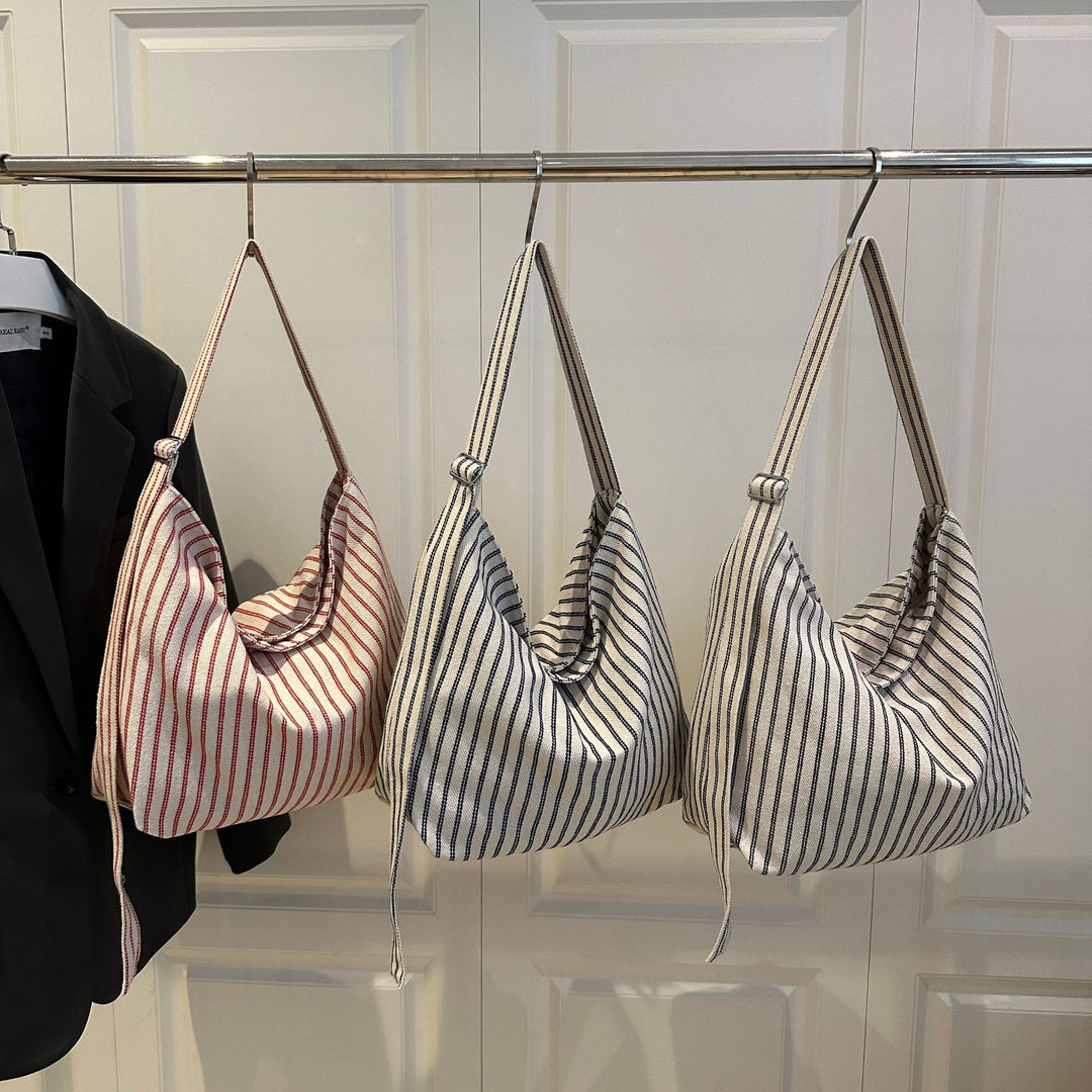 Casual Striped Canvas Tote Bag Stornfield
