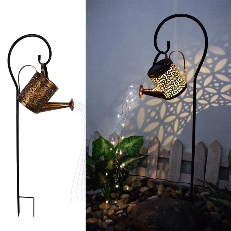 Decorative Hanging Watering Can Garden Stake Ornament With Simulated Cascading Spout Stornfield