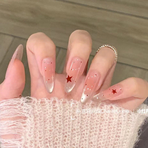 Glamorous Star-Accented French Tip Press-On Nails Stornfield