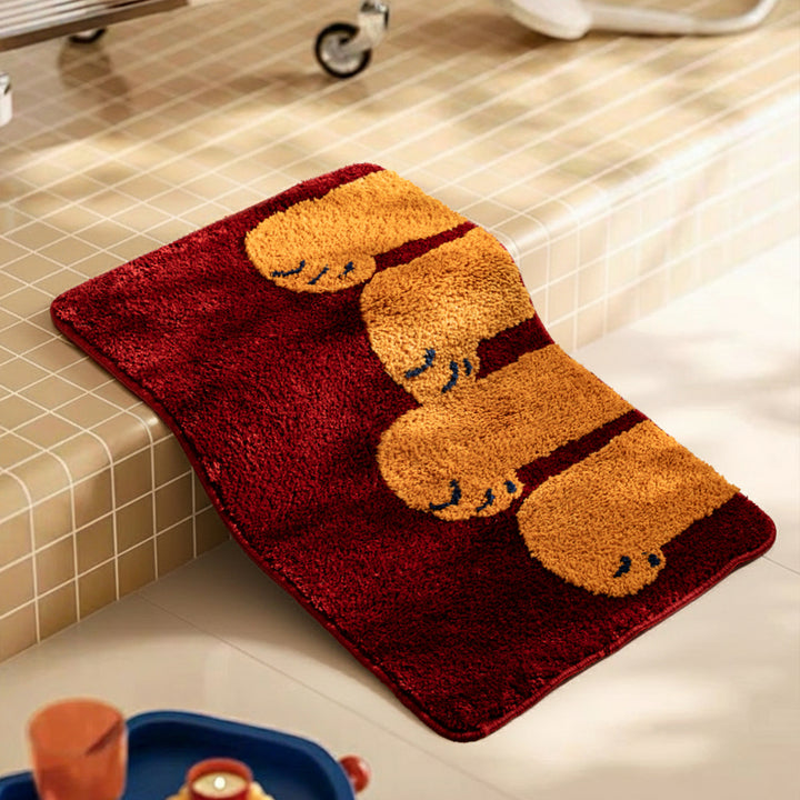Bath mat with paw print design and extra soft high pile Stornfield