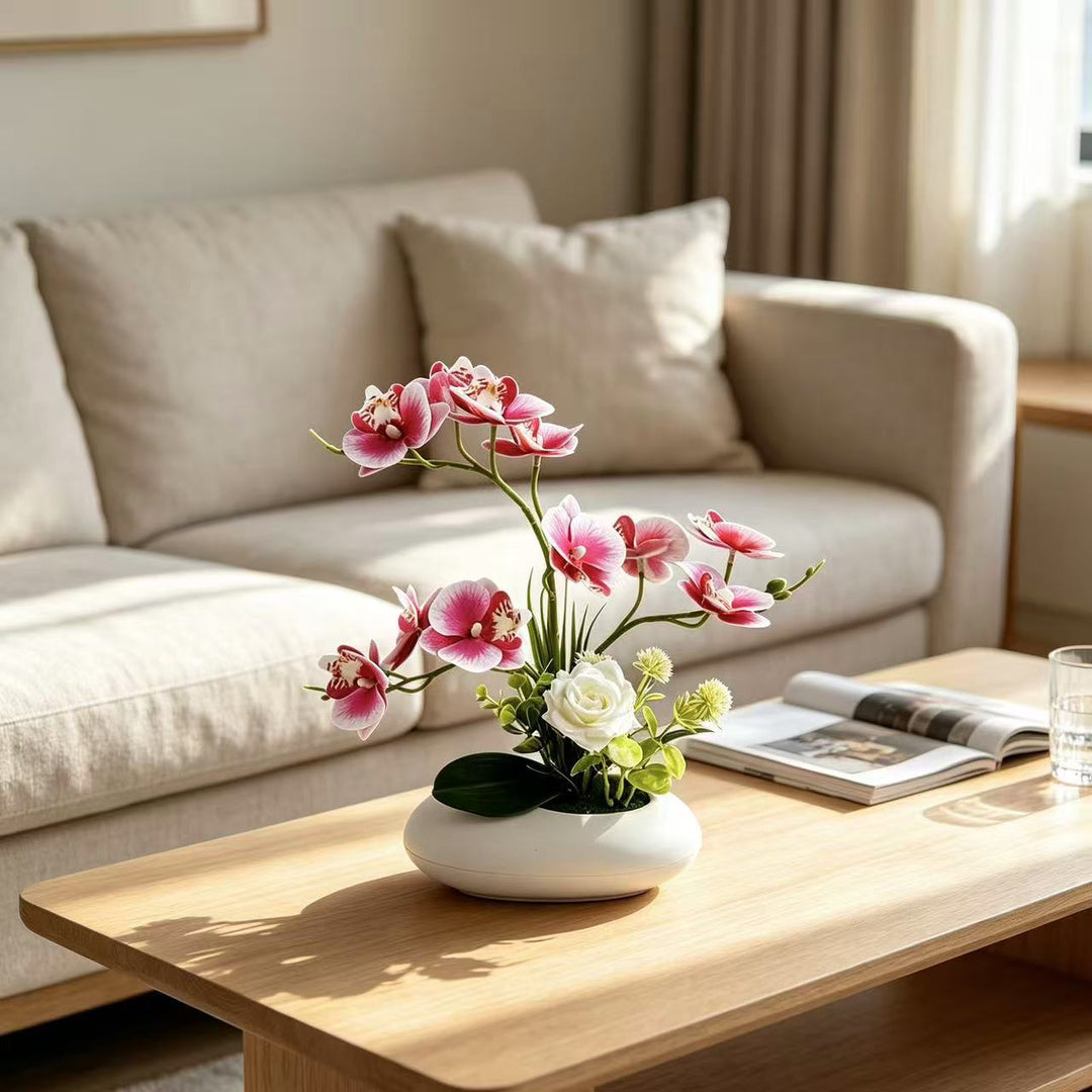 Lifelike Orchid Decorative Centerpiece