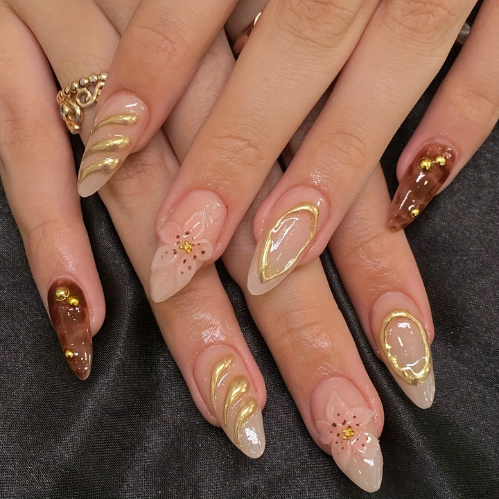 Exquisite 3D Floral Design Nail Set Stornfield