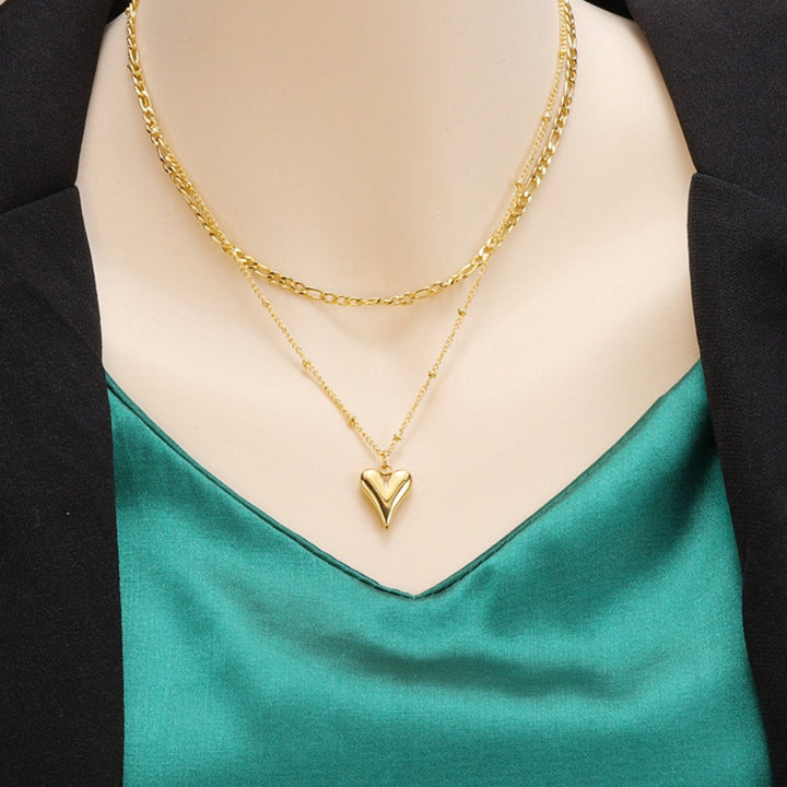 Layered Heart Pendant Necklace Stornfield 1787044446