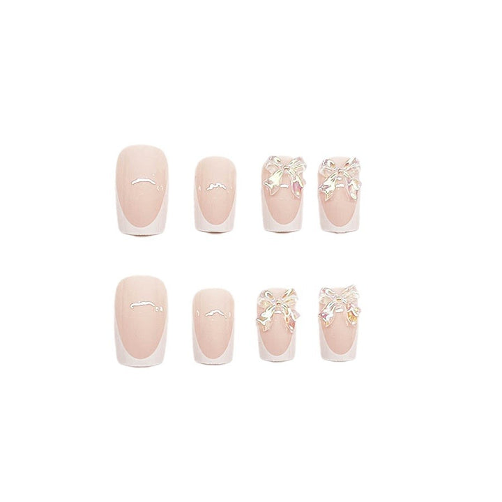 Artificial nail set with romantic 3D heart and flower decorations Stornfield
